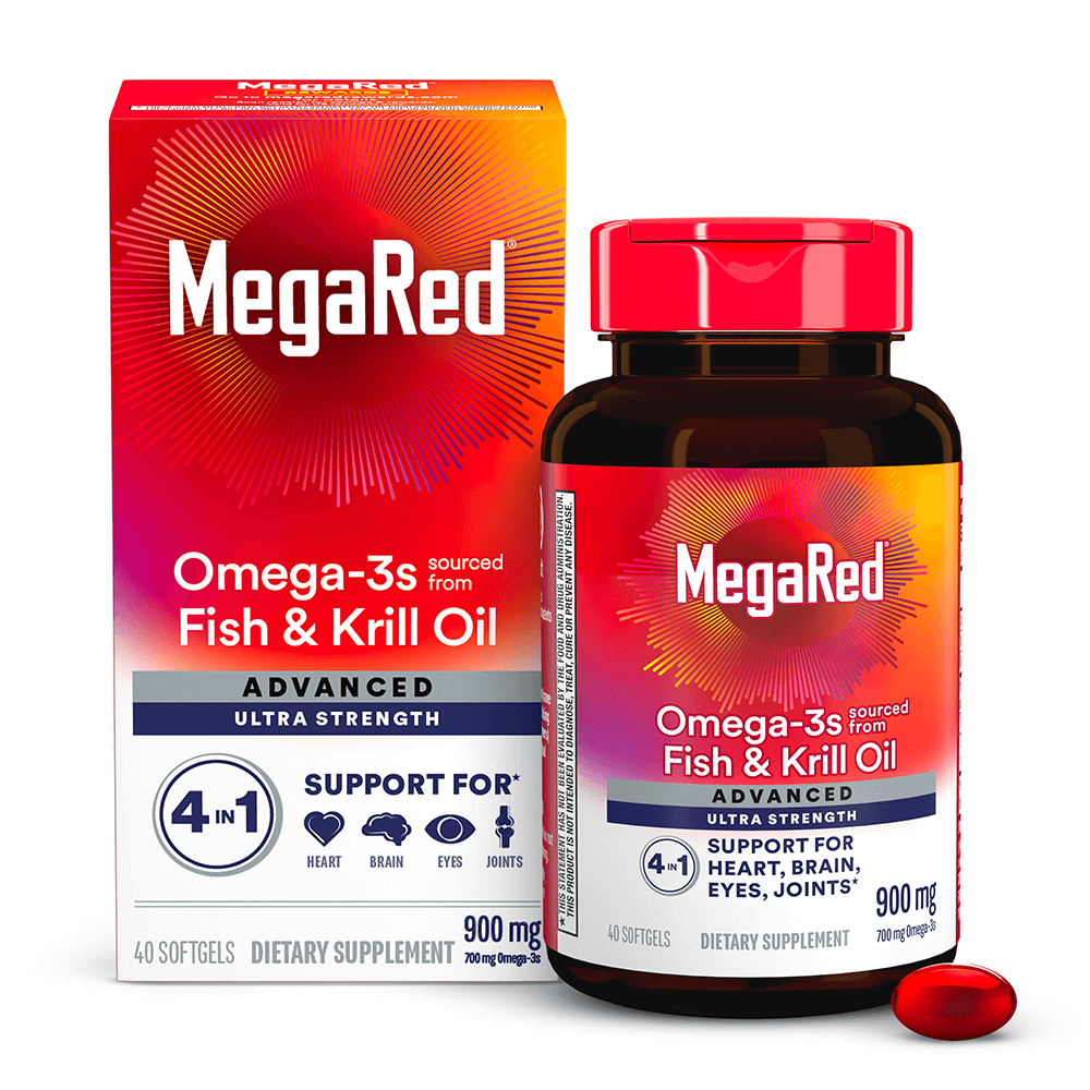 MegaRed Advanced 4in1 Concentrated Omega-3 Fish & Krill Oil 900mg 60CT