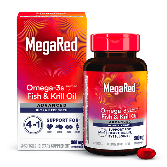 MegaRed Advanced 4in1 Concentrated Omega-3 Fish & Krill Oil 900mg 60CT